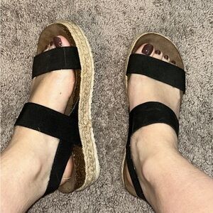 Steve Madden Black Espadrille Sandals